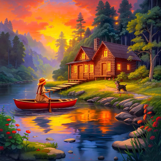 Diamond Painting - Full Round / Square - Rural Sunset