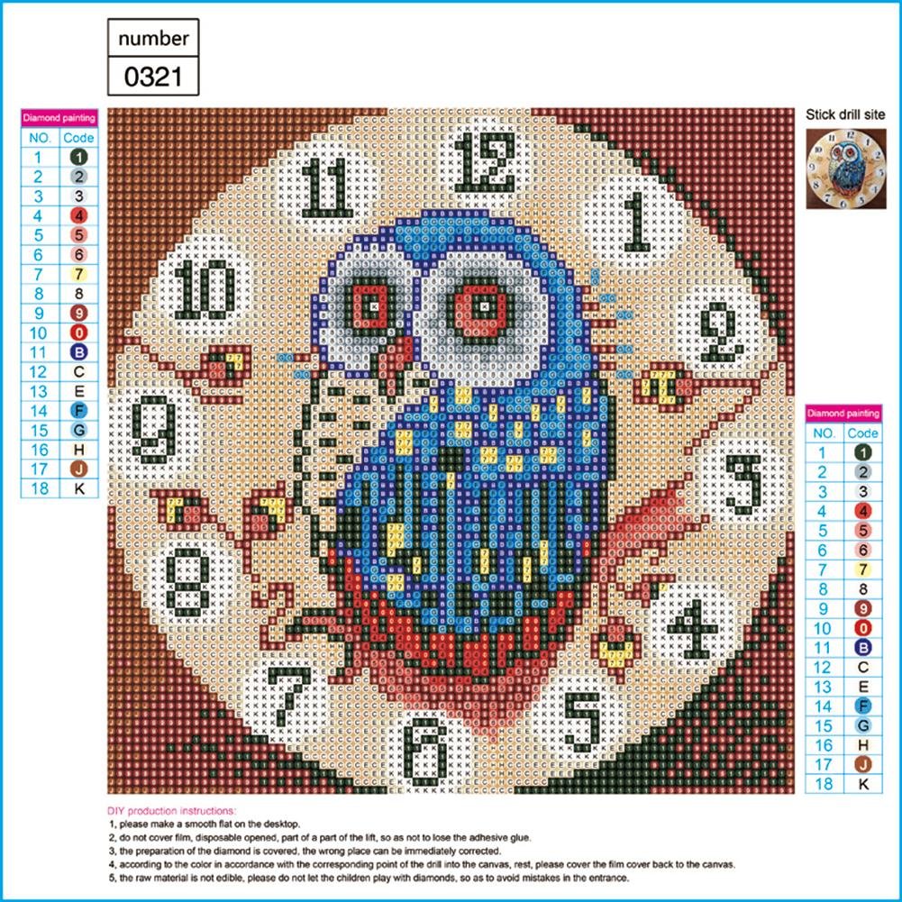 Diamond Painting - Full Round - Owl Clock