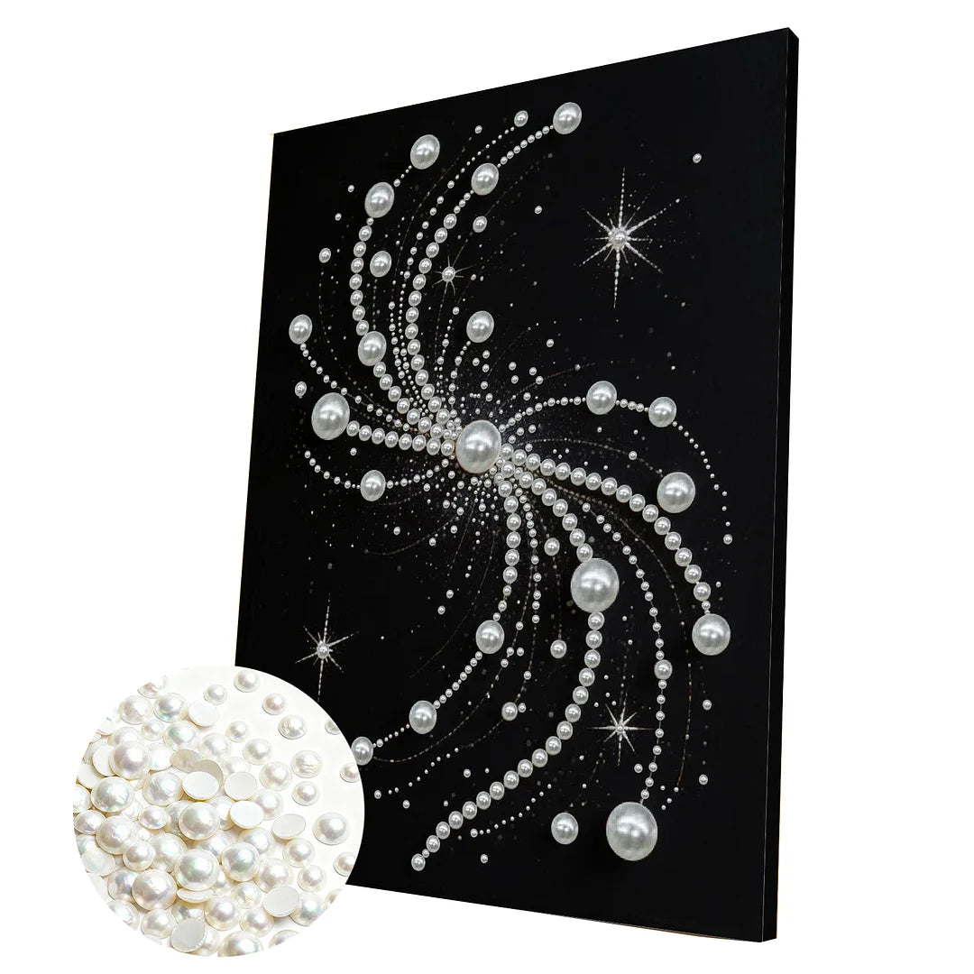 DIY Pearl Painting With Frame - Handmade Self-Adhesive Pearls - S-Shaped Swirl (30*40cm)