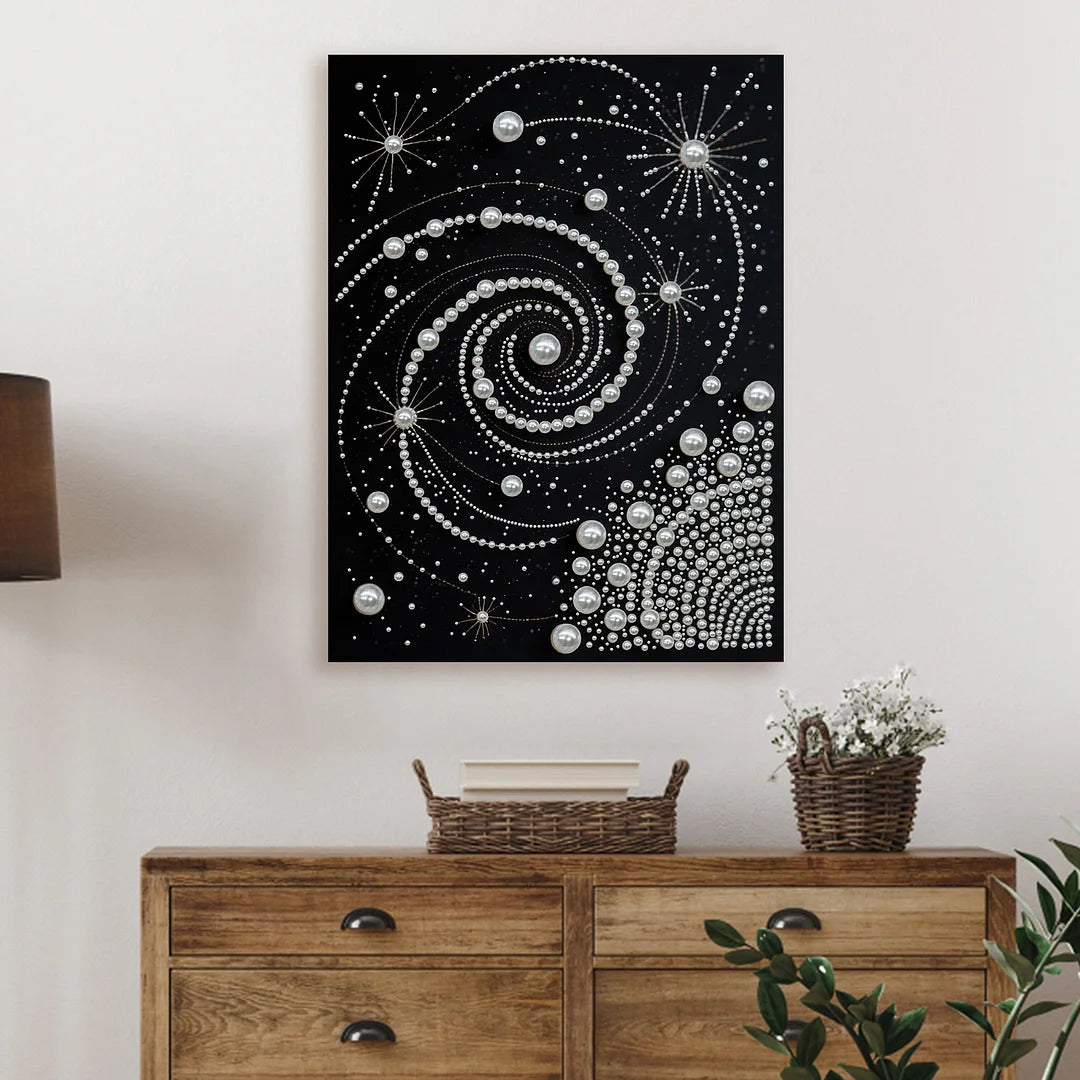 DIY Pearl Painting With Frame - Handmade Self-Adhesive Pearls - Starry Sky (30*40cm)