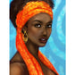 Round Beads Craft African Woman With Hair Band Parttern