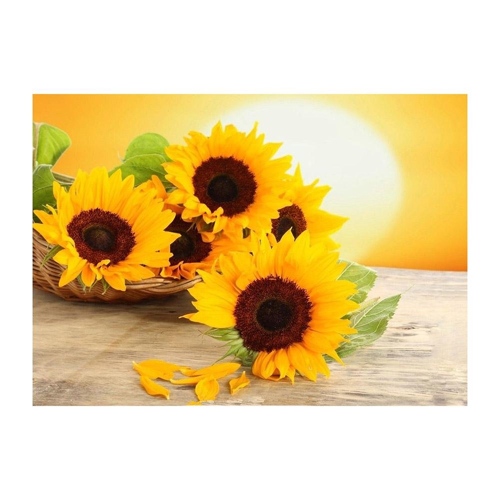 Diamond Painting Partial Round Sunflower