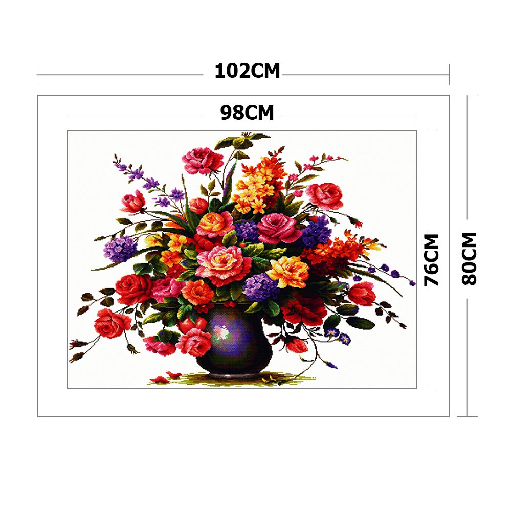 11ct Stamped Cross Stitch - Flowers(102*80cm)