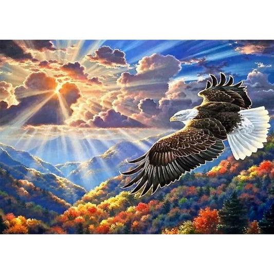 5D Diy Diamond Painting Kit Full Round Beads Flying Eagle