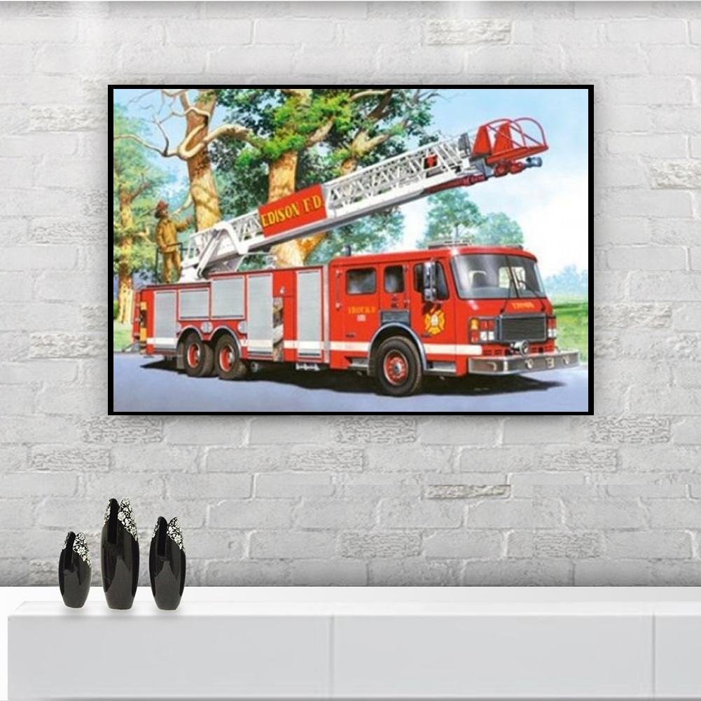 Diamond Painting - Full Round - Fire Fighting Truck