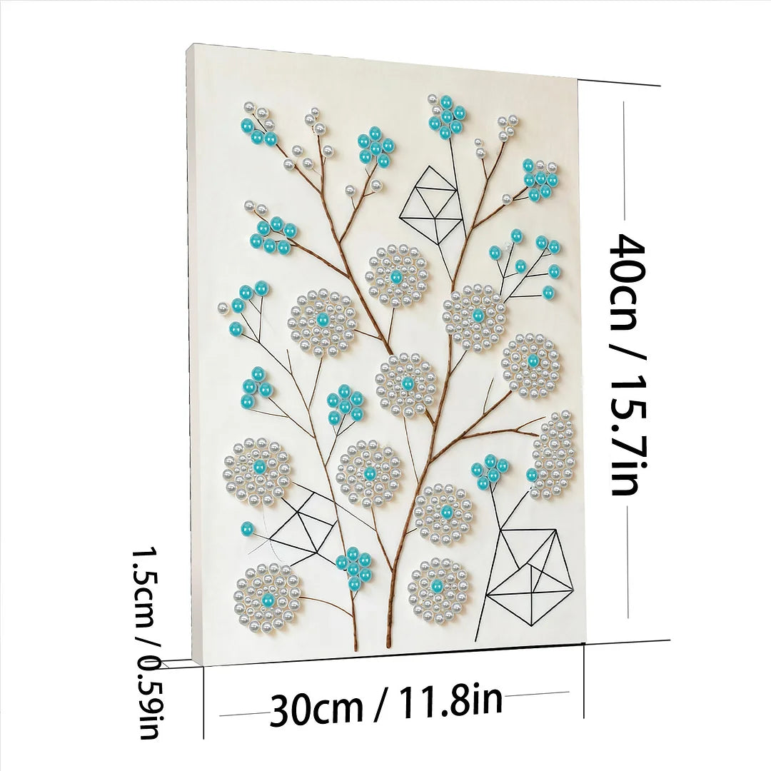 DIY Pearl Painting With Frame - Handmade Self-Adhesive Pearls - Tree Branch (30*40cm)