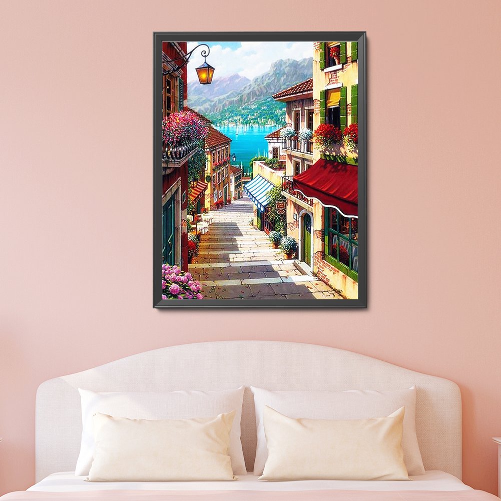 11CT Stamped Cross Stitch - Street(50*66CM) B