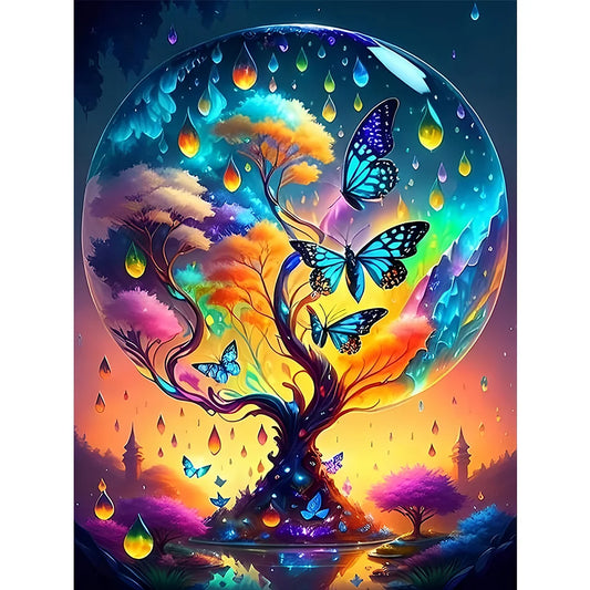 Diamond Painting - Full Round / Square - Butterfly Tree