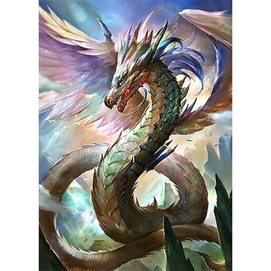 5D Diy Diamond Painting Kit Full Round Beads Dragon