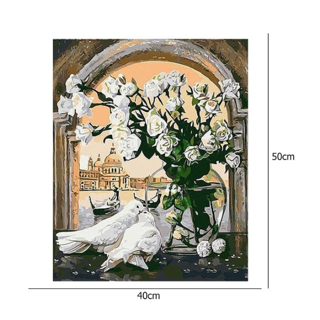 Hand Painted Oil Drawing Wall Picture DIY Living Room Home Decor