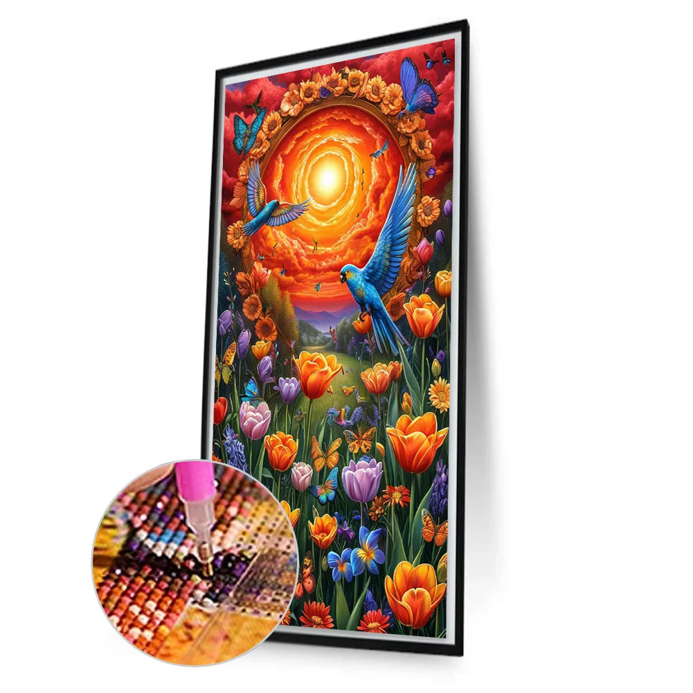 Big Size Diamond Painting - Full Round / Square - Flowers and Birds (40*70cm)