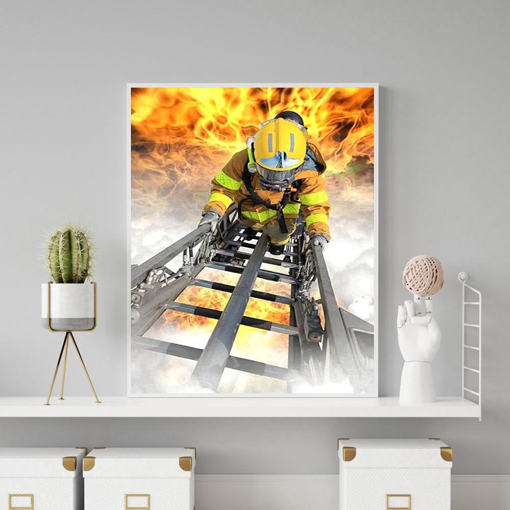 Diamond Painting - Full Round - Firefighters Fighting