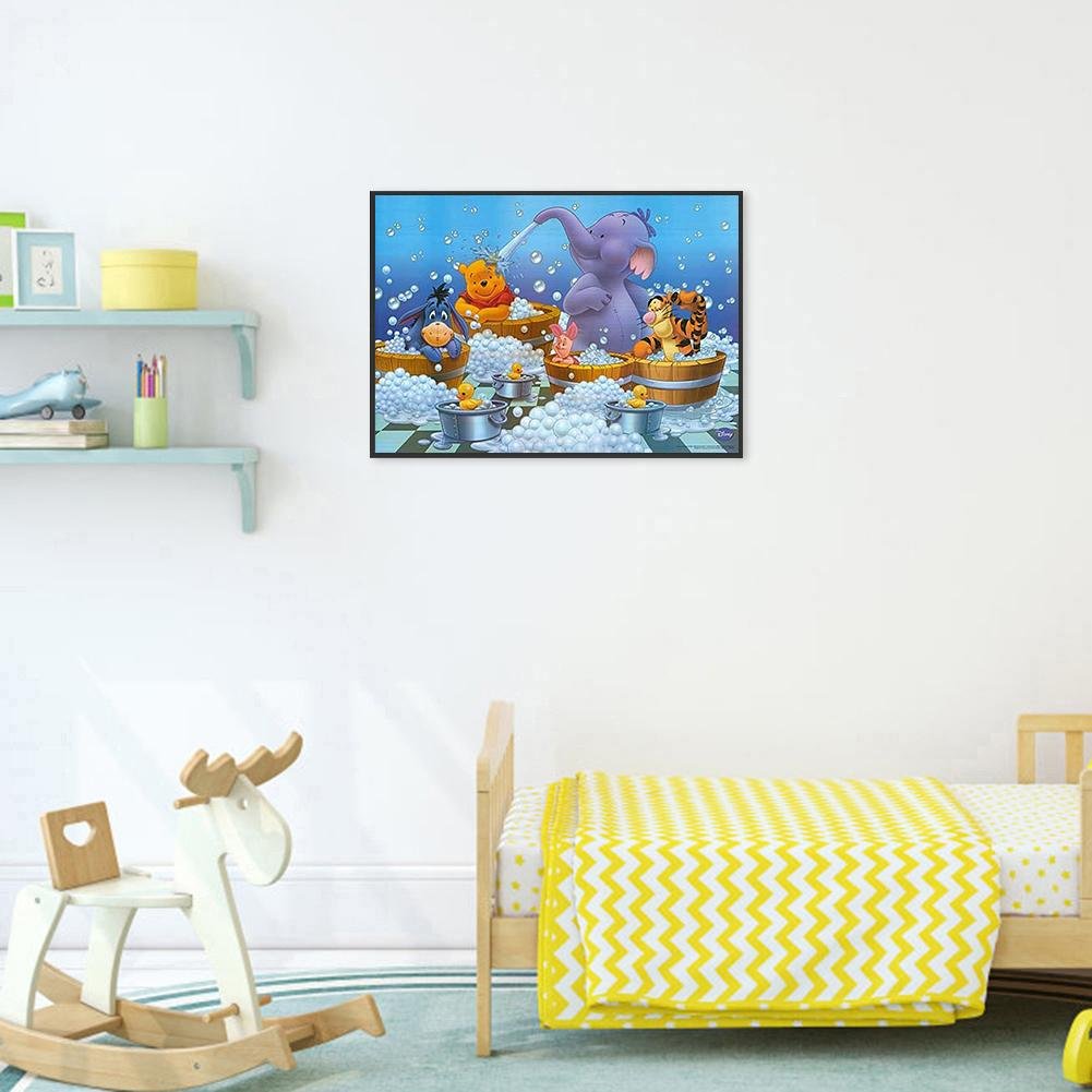 Diamond Painting - Full Round - Bathing Winnie Family