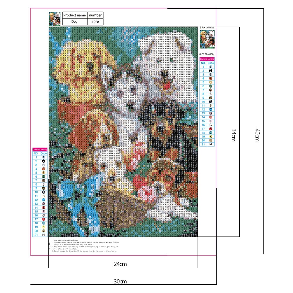 Diamond Painting - Full Round - Dogs E