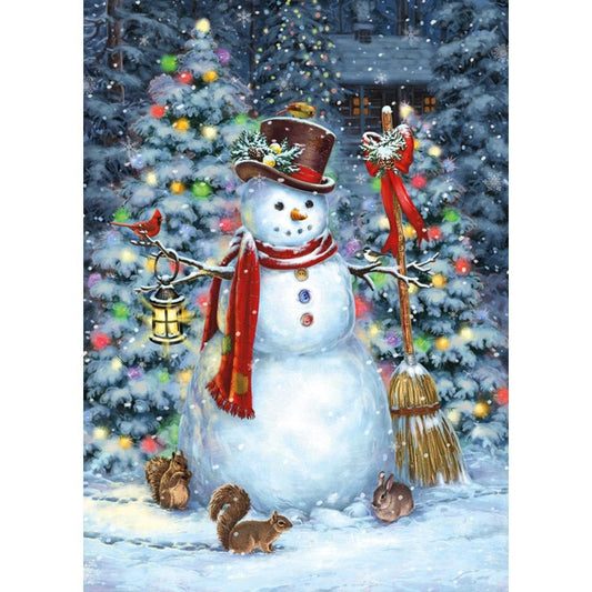 5D Diy Diamond Painting Kit Full Round Beads Snowman
