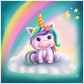 5D Diy Diamond Painting Kit Full Round Beads Cartoon Unicorn