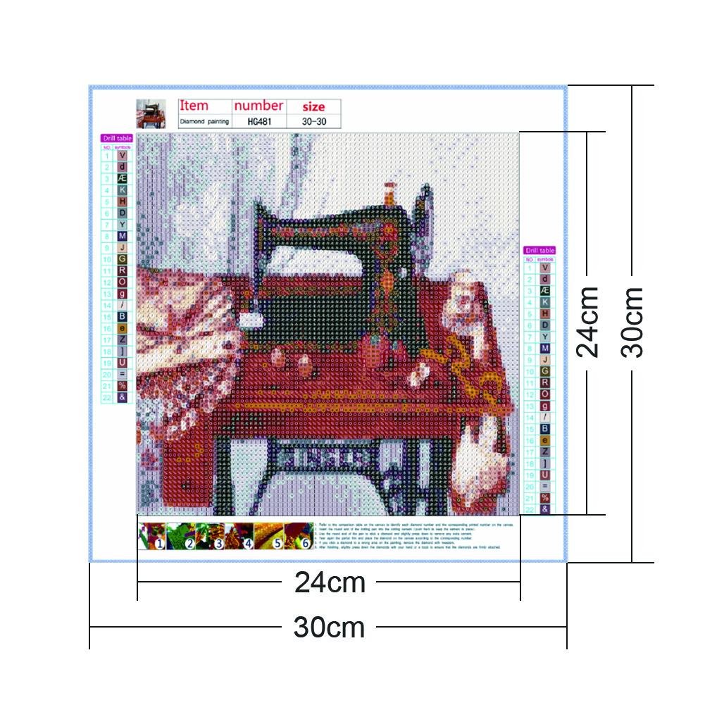 Diamond Painting - Full Round - Sewing Machine B