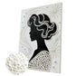 DIY Pearl Painting With Frame - Handmade Self-Adhesive Pearls - Elegant Girl (30*40cm) B