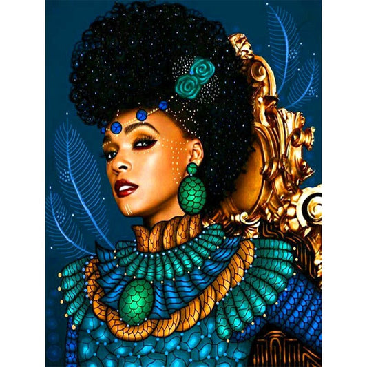 African Woman Full Round Diamond Painting Kits