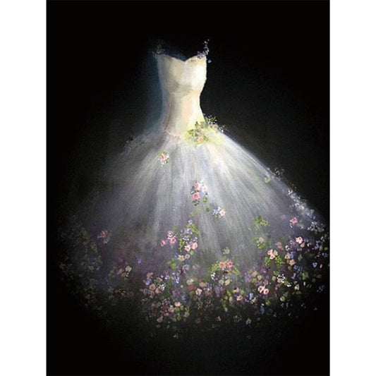 5D Diy Diamond Painting Kit Full Round Beads Wedding Dress