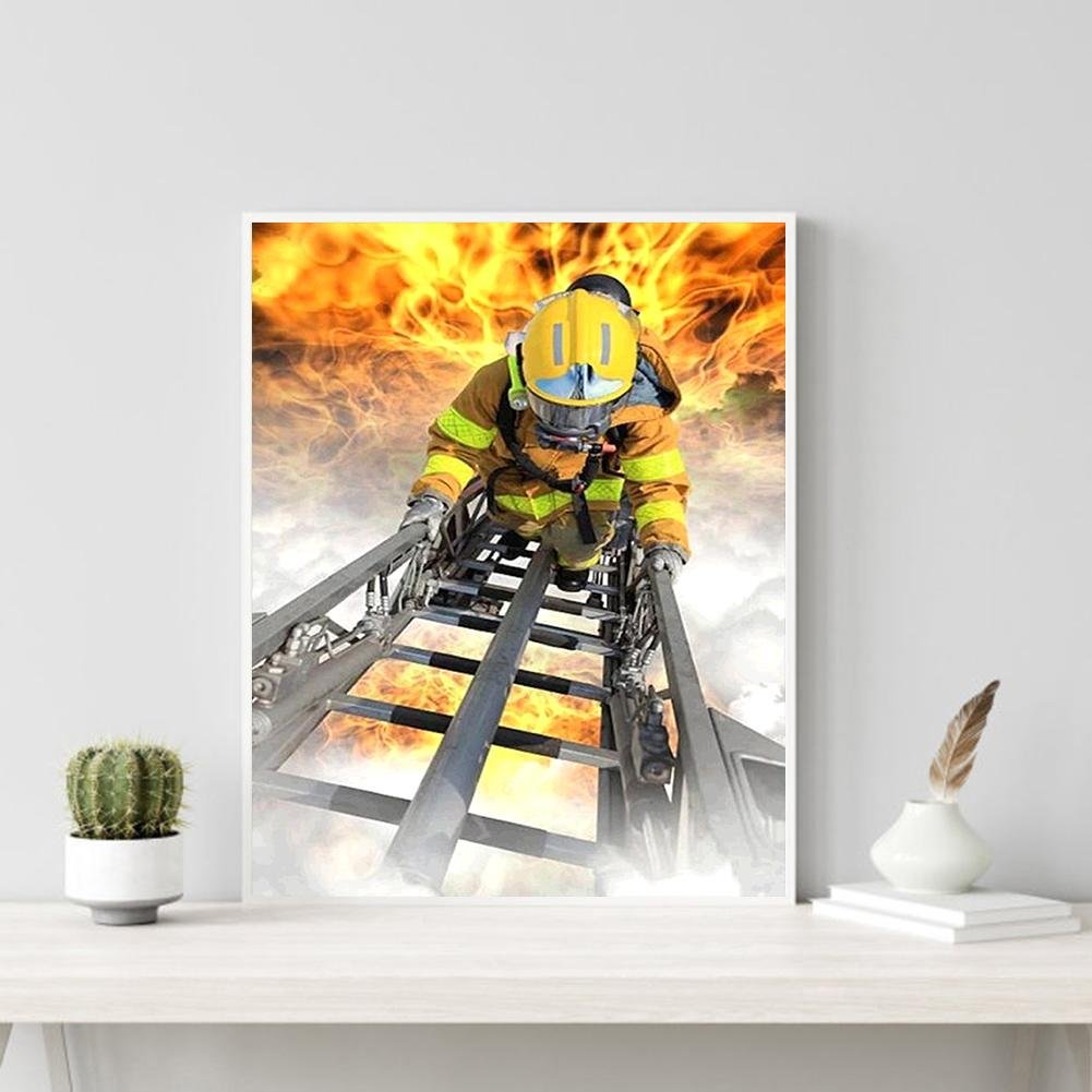 Diamond Painting - Full Round - Firefighters Fighting