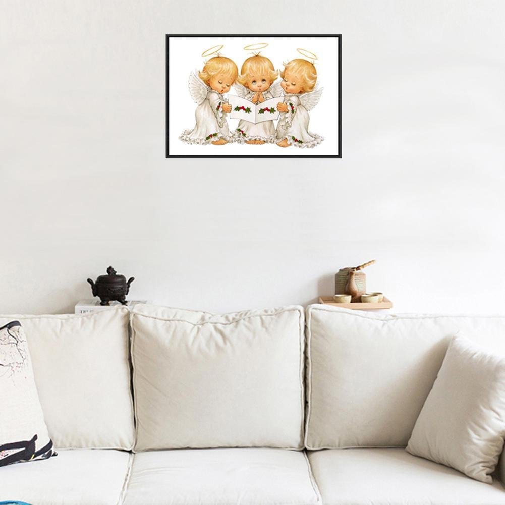 5D DIY Diamond Painting Kit - Partial Round - Three Little Angels