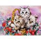 5D DIY Diamond Painting Kit - Full Round - Cats/Kittens In The Basket