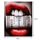 DIY Oil Painting By Numbers Lips Canvas Coloring Wall Art Picture