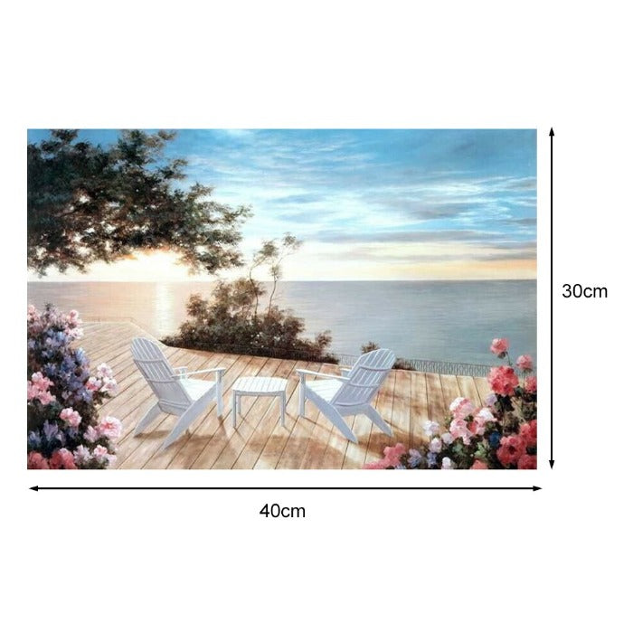 Painting By Numbers Kit DIY Cozy Sea View Oil Art Picture Home Wall Decor