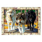 5D Diy Diamond Painting Kit Full Round Beads Three Wolves