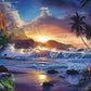 5D Diy Diamond Painting Kit Full Round Beads Sea Wave