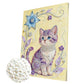 DIY Pearl Painting With Frame - Handmade Self-Adhesive Pearls - Flower Cat (30*40cm) B
