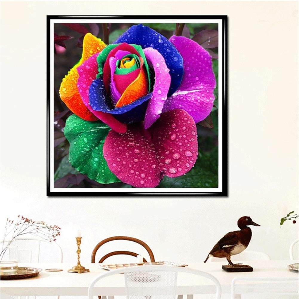 Diamond Painting - Partial Round - Colorful Rose