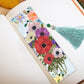 2pcs Diamond Painting Bookmark DIY Flowers Leather Tassel Book Marks Craft