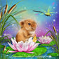 5D DIY Diamond Painting Kit - Full Round - Flower Mouse & Dragonfly