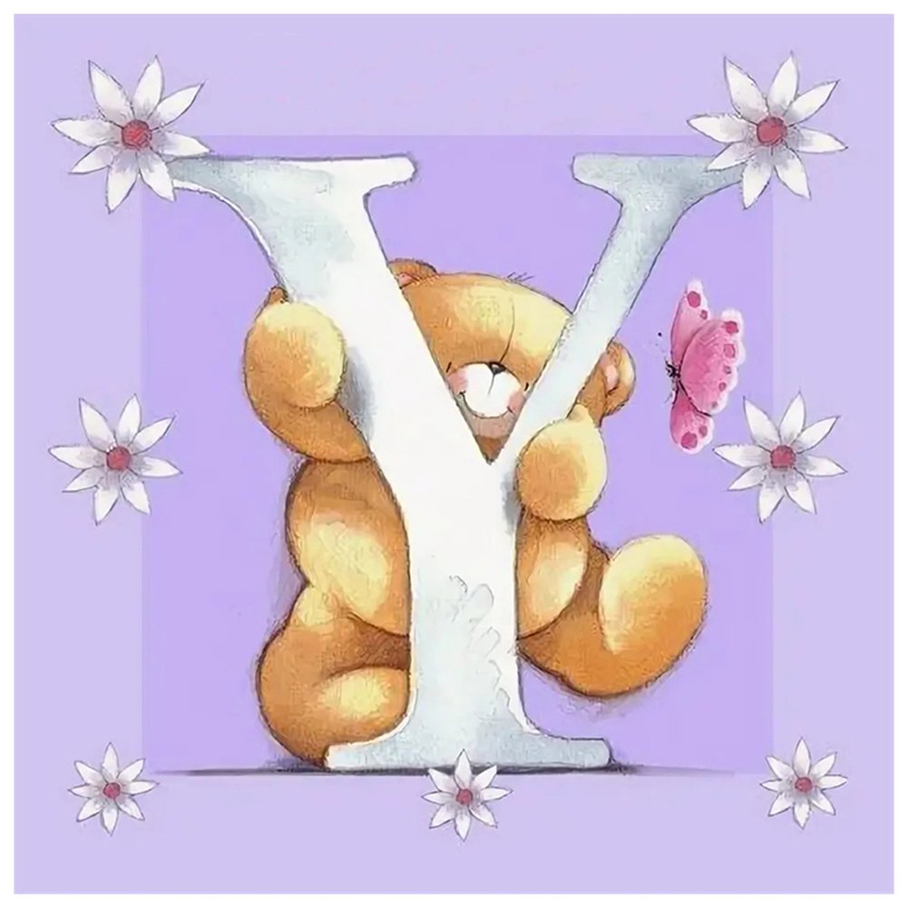 Diamond Painting - Full Round - Letter Bear