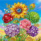 DIY Pearl Painting With Frame - Handmade Self-Adhesive Pearls - Sunflower (25*25cm) C