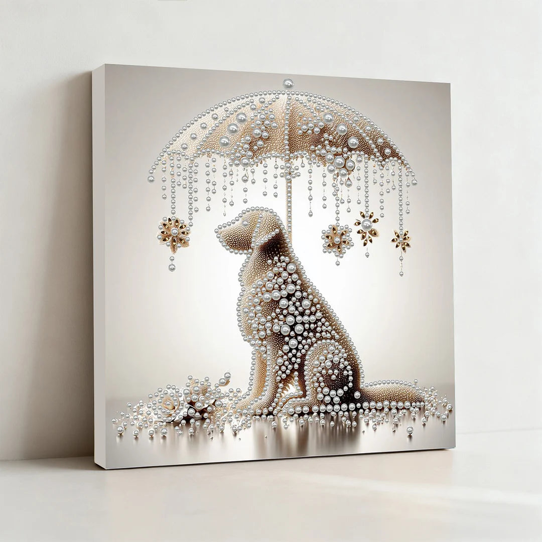 DIY Pearl Painting With Frame - Handmade Self-Adhesive Pearls - Lady (30*30cm) J
