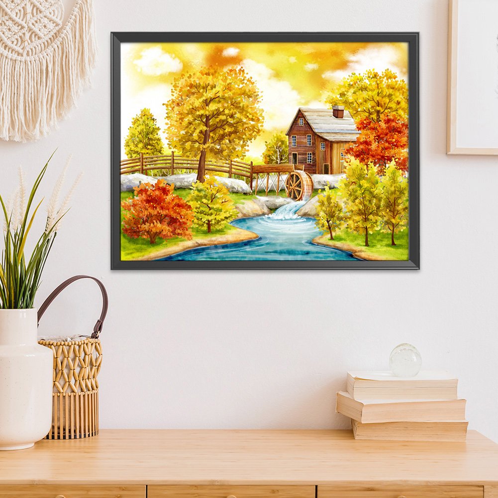 11CT Stamped Cross Stitch Autumn  Quilting Fabric (50*38CM)