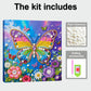DIY Pearl Painting With Frame - Handmade Self-Adhesive Pearls - Butterfly (25*25cm) E