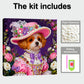 DIY Pearl Painting With Frame - Handmade Self-Adhesive Pearls - Dog (25*25cm)