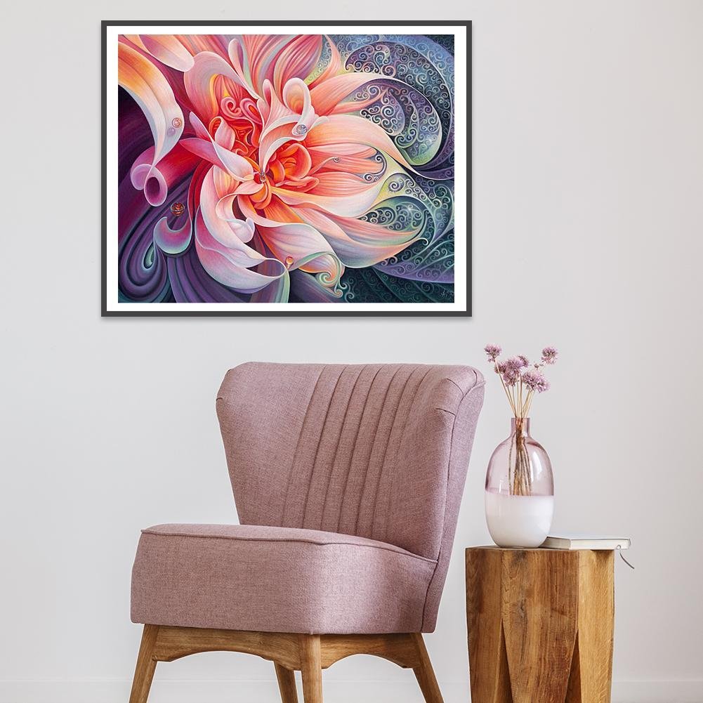 Diamond Painting - Full Round - Fantasy Pink Flower