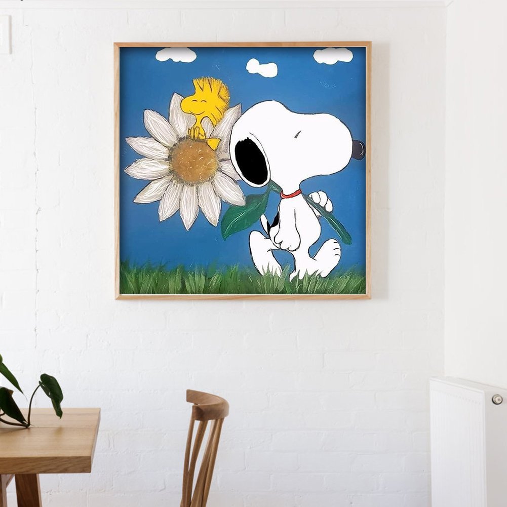 5D DIY Diamond Painting Kit - Full Round - Snoopy Carry Sunflower