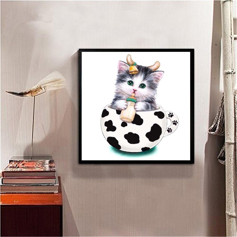 5D DIY Diamond Painting Kit - Partial Round - Cup Cat Baby
