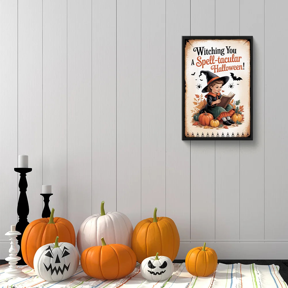 Diamond Painting - Full Round / Square - Halloween Witch Reads Book (30*45cm)