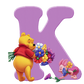 Round Beads Diamond Paintings Art Letter K Winnie The Pooh