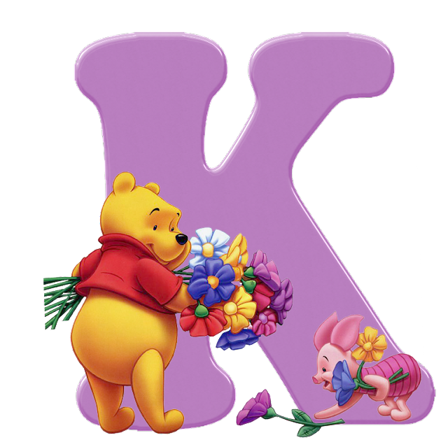 Round Beads Diamond Paintings Art Letter K Winnie The Pooh