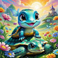 Diamond Painting - Full Round / Square - Two Sea Turtles
