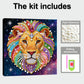 DIY Pearl Painting With Frame - Handmade Self-Adhesive Pearls - Lion (25*25cm) A