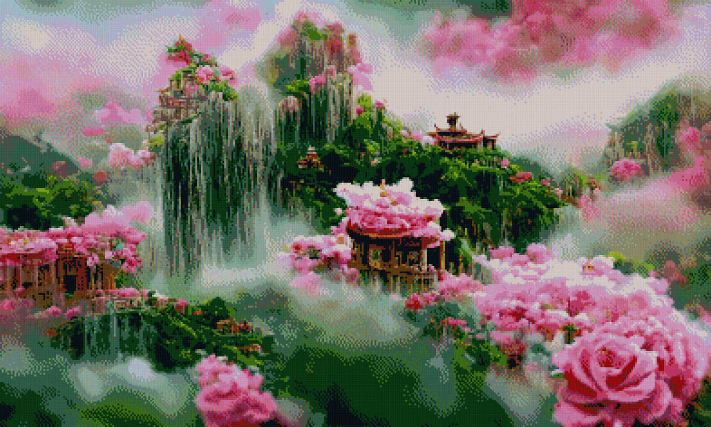 Full Round/Square Diamond Painting Kits | Flower Castle A 40x70cm 50x80cm